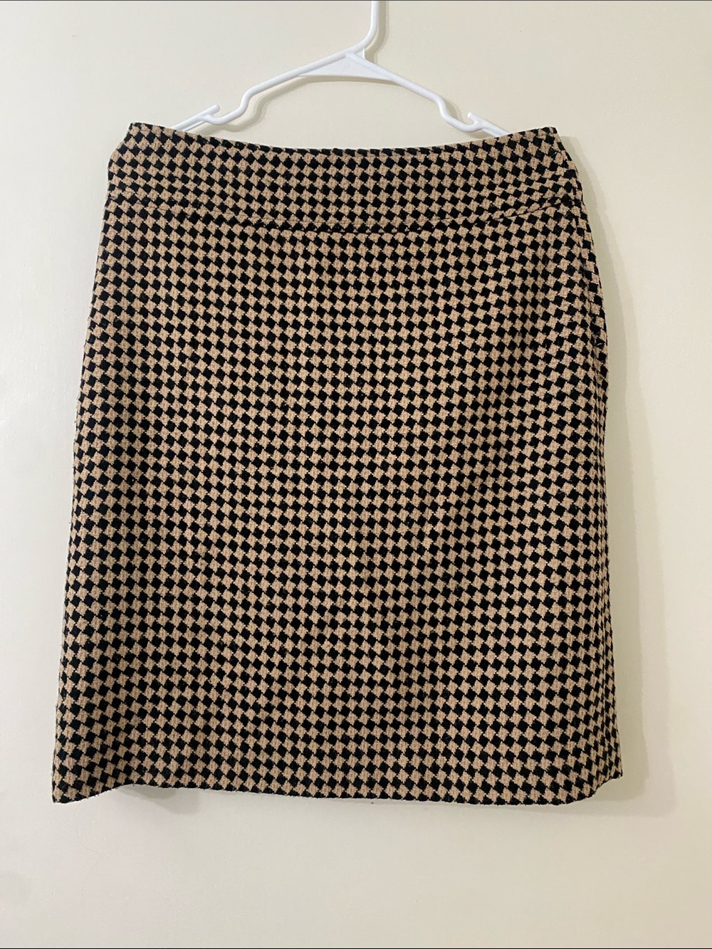 Talbots Black and Tan Checkered Pencil Skirt